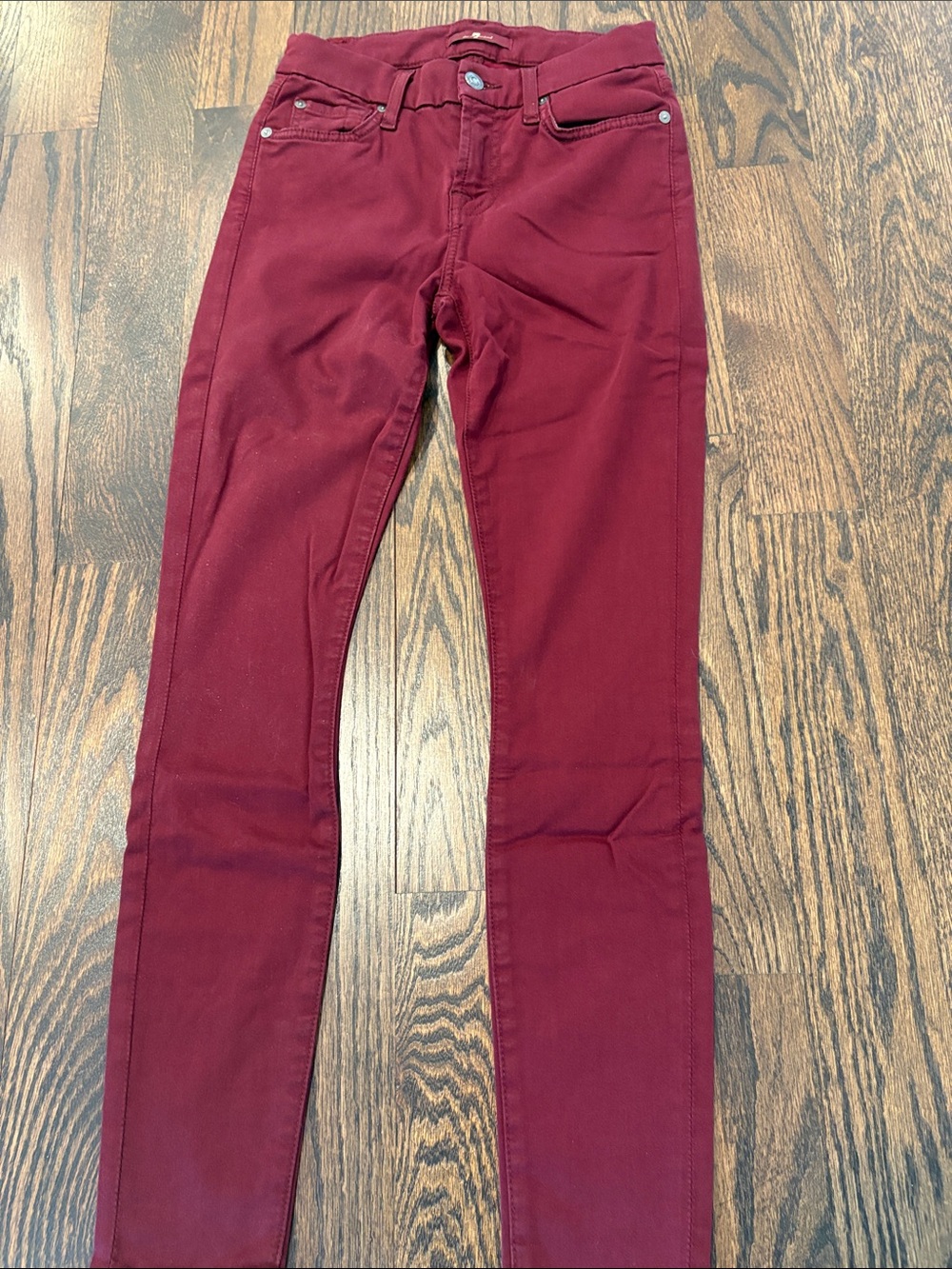 7 for all mankind Women’s Skinny Stretch Jeans in Deep Burgundy Size 24